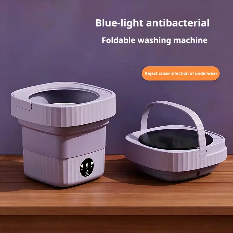 Baby Clothing Washing Machine - Foldable Mini Washing Machine Blue Light