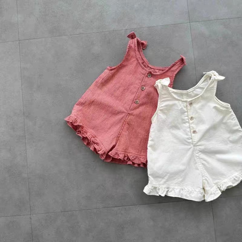 Baby Clothing Newborn - HY2831 Girls Summer Romper with Bib